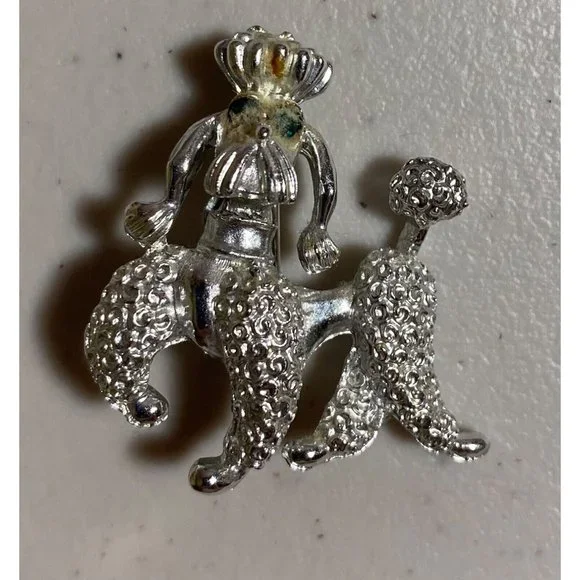 Unbranded | Jewelry | French Poodle Pin Brooch Silvertone W  display picture 1